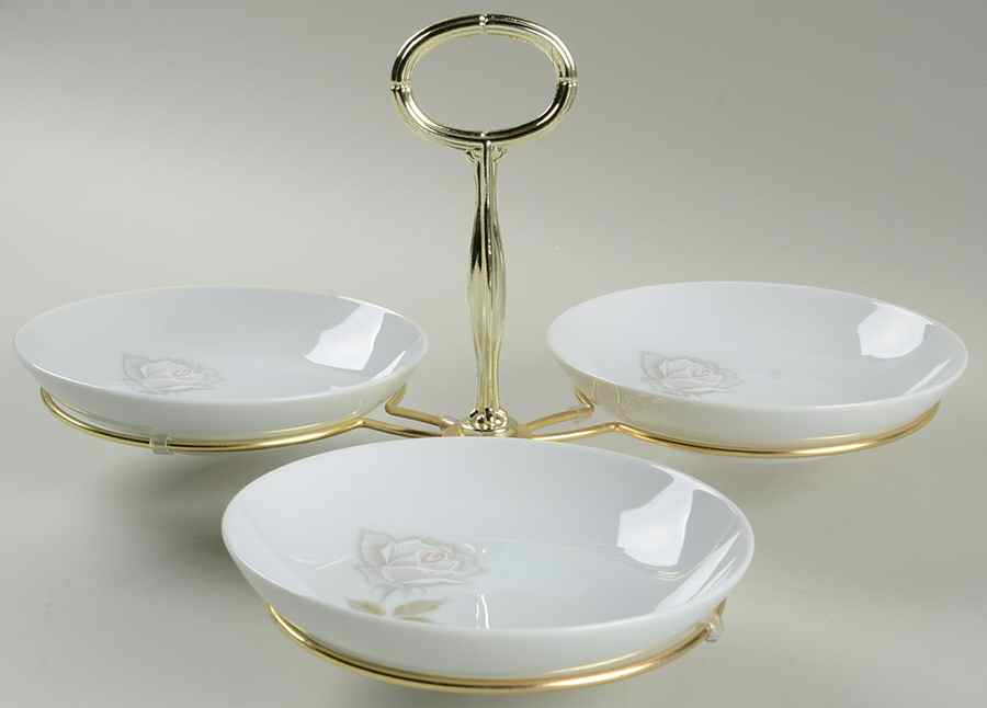 Edenrose 7" x 12" 3-Part Relish & Metal Stand (FR) HC by Noritake-1
