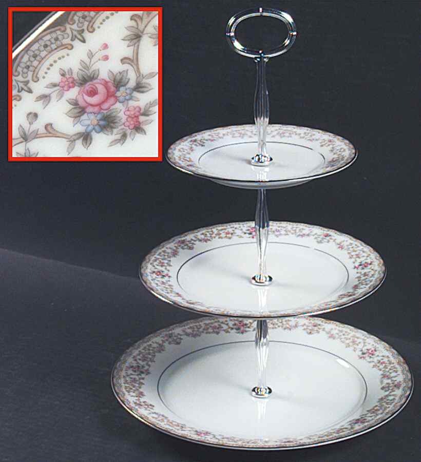 Edgewood 13 7/8"-14 1/4" 3-Tiered Serving Tray(DP,SP,BB) HC by Noritake-1