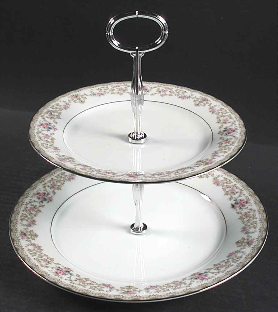 Edgewood 6 5/8"-10"  2 Tiered Serving Tray (Dp, Sp) HC by Noritake-1