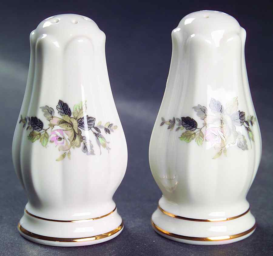 Edwardian Rose Salt & Pepper Set by Noritake-1