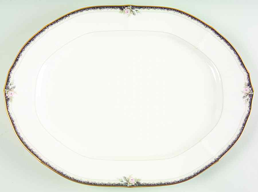 Edwardian Rose 14" Oval Serving Platter by Noritake-1