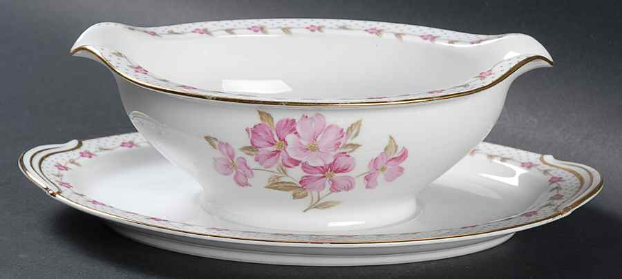 Elaine Gravy Boat with Attached Underplate by Noritake-1