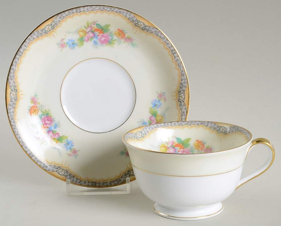 Elaine Footed Cup & Saucer Set by Noritake-1