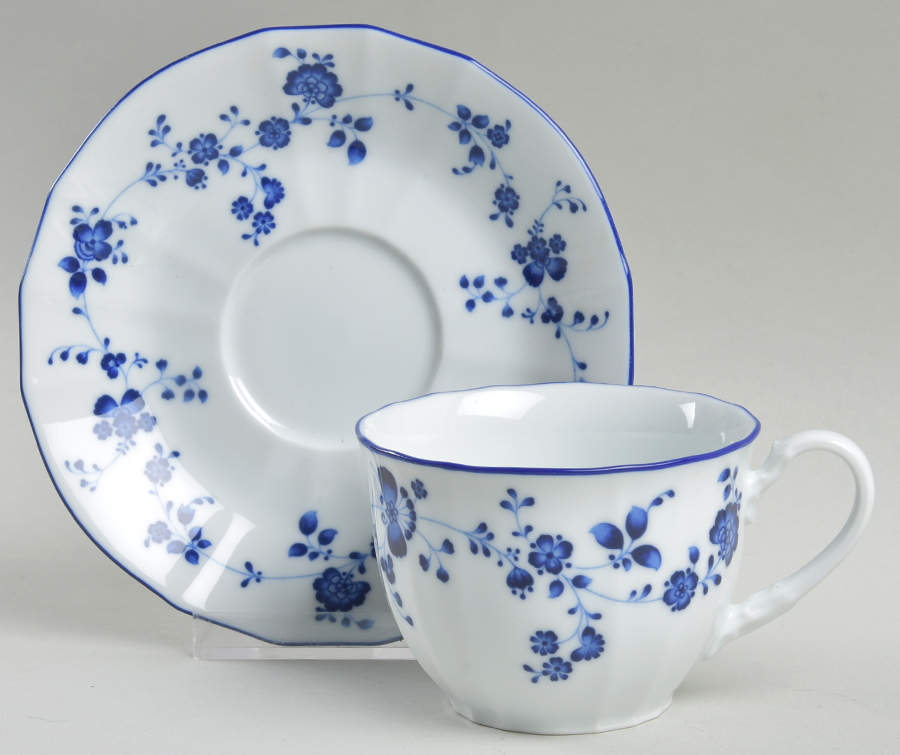 Elegance In Blue Flat Cup & Saucer Set by Noritake-1