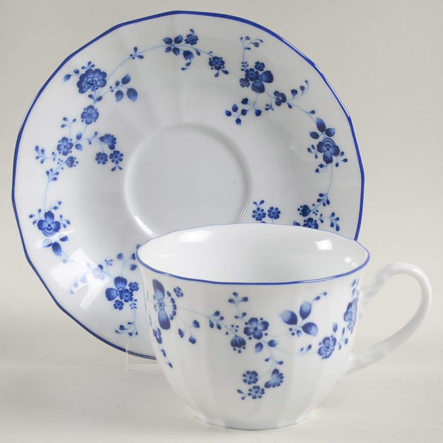 Elegance In Blue Flat Cup & Saucer Set by Noritake-1