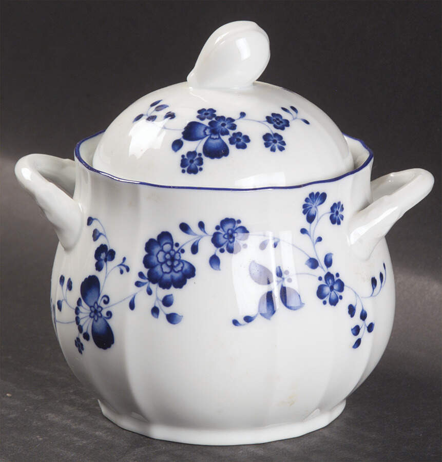 Elegance In Blue Sugar Bowl & Lid by Noritake-1