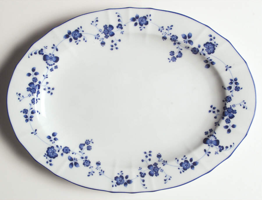 Elegance In Blue 12" Oval Serving Platter by Noritake-1