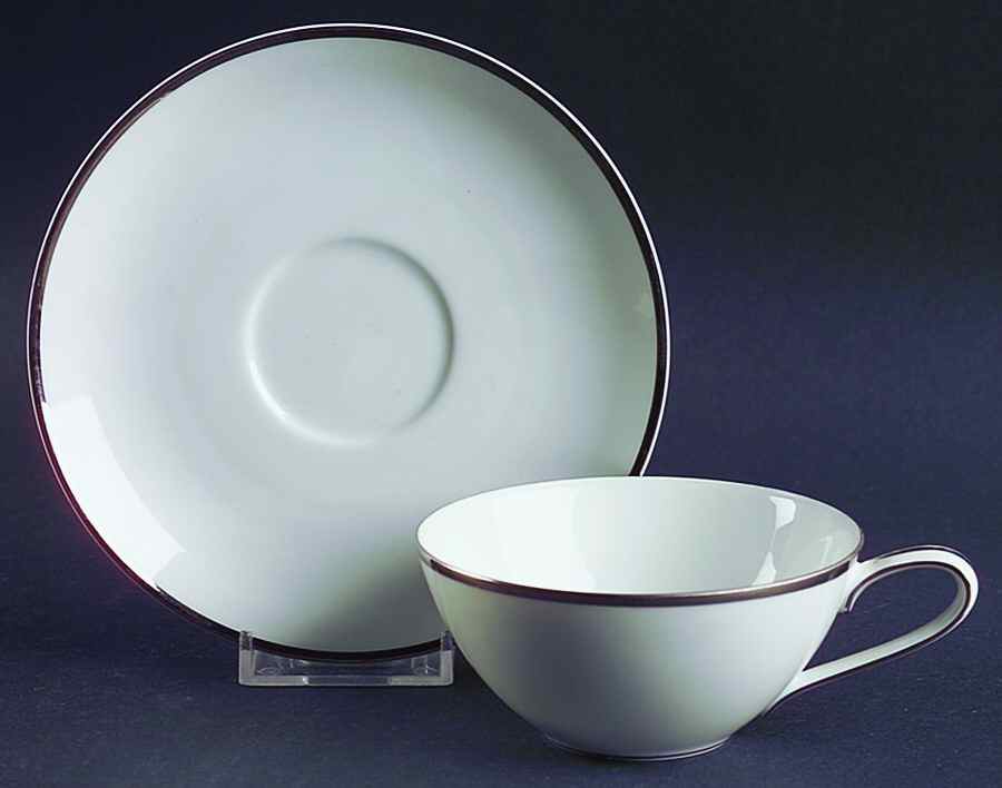 Elegance Flat Cup & Saucer Set by Noritake-1