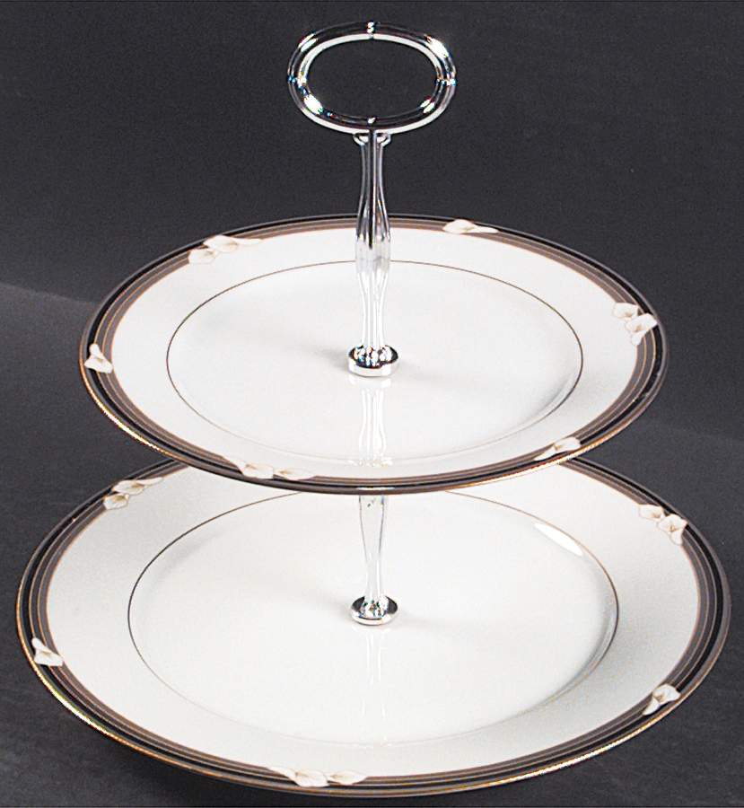 Ellington 6 5/8"-10"  2 Tiered Serving Tray (Dp, Sp) HC by Noritake-1