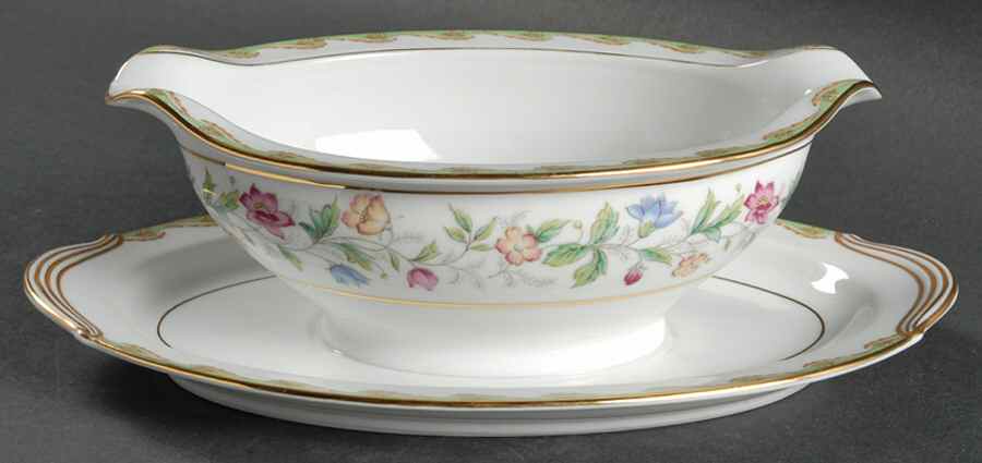 Elmhurst Gravy Boat with Attached Underplate by Noritake-1
