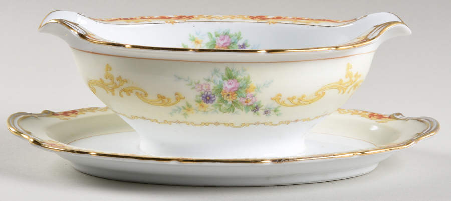 Elnora Gravy Boat with Attached Underplate by Noritake-1