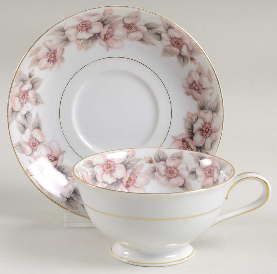 Elsinore Footed Cup & Saucer Set by Noritake-1