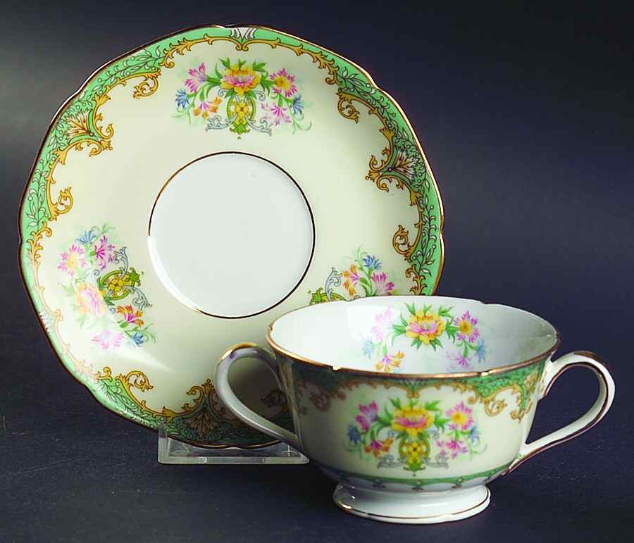 Eltovar Footed Bouillon Cup & Saucer by Noritake-1