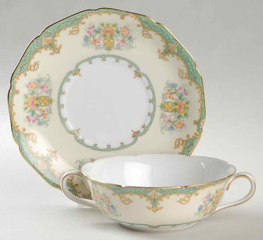 Eltovar Flat Cream Soup Bowl & Saucer Set by Noritake-1