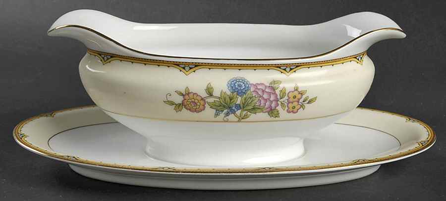 Elysian Gravy Boat with Attached Underplate by Noritake-1
