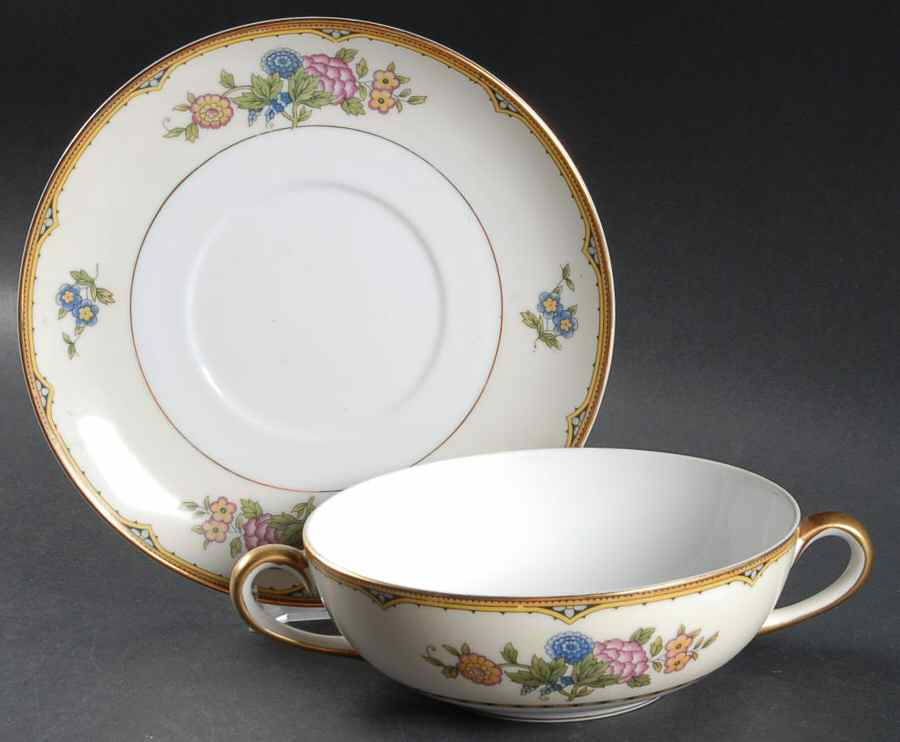 Elysian Flat Cream Soup Bowl & Saucer Set by Noritake-1