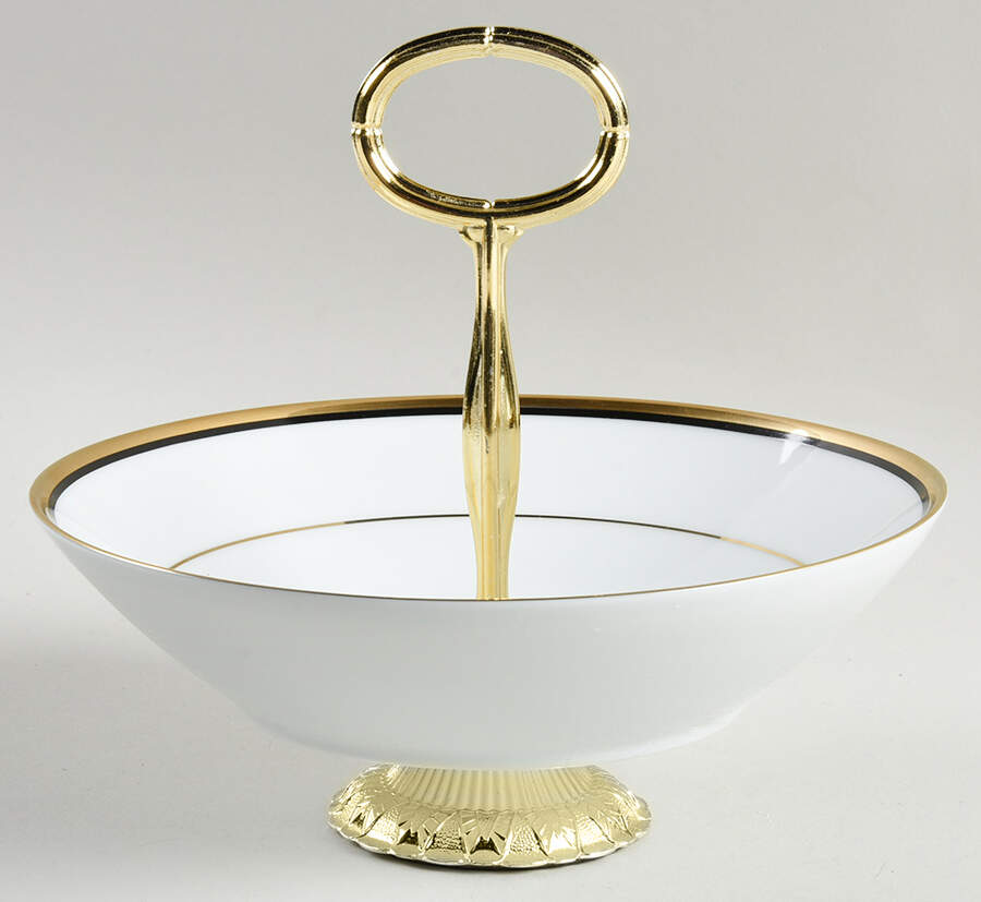 Elysee 6"-7" Handled Footed Nut Dish HC by Noritake-1