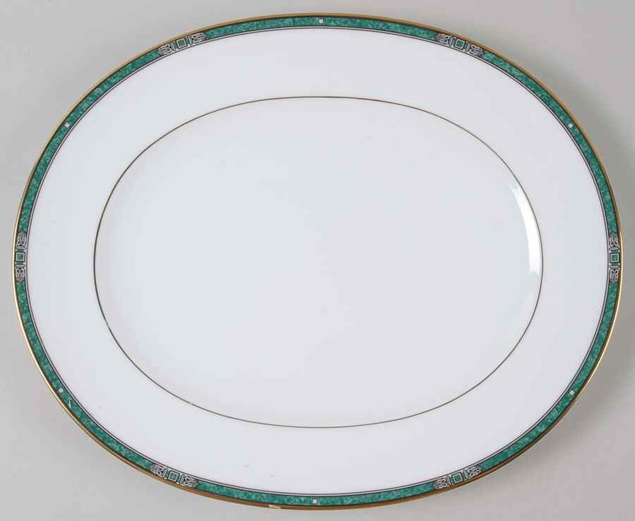 Emerald Crest 13" Oval Serving Platter by Noritake-1