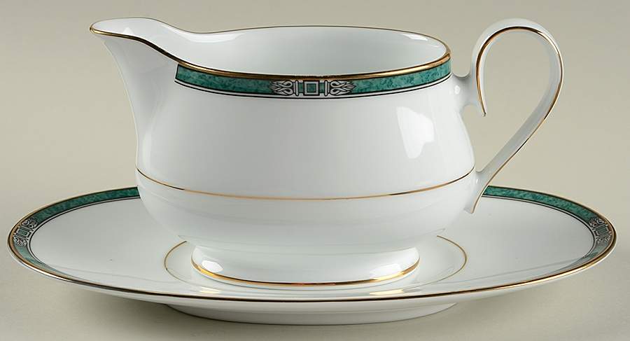 Emerald Crest Gravy Boat & Underplate (Relish/Butter) by Noritake-1