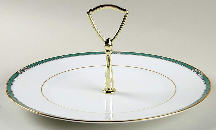 Emerald Crest Round Serving Plate with Handle (DP) by Noritake-1