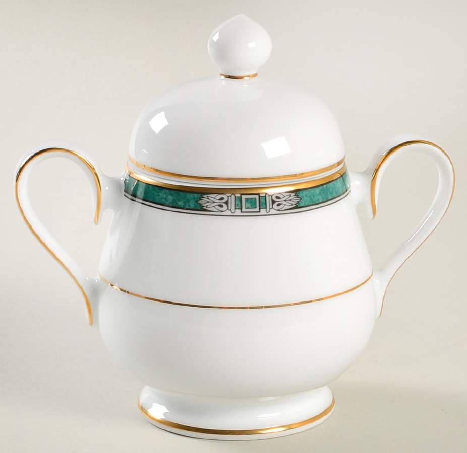 Emerald Crest Sugar Bowl & Lid by Noritake-1