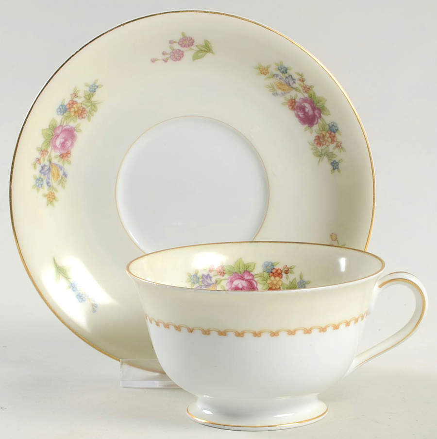 Empire Footed Cup & Saucer Set by Noritake-1
