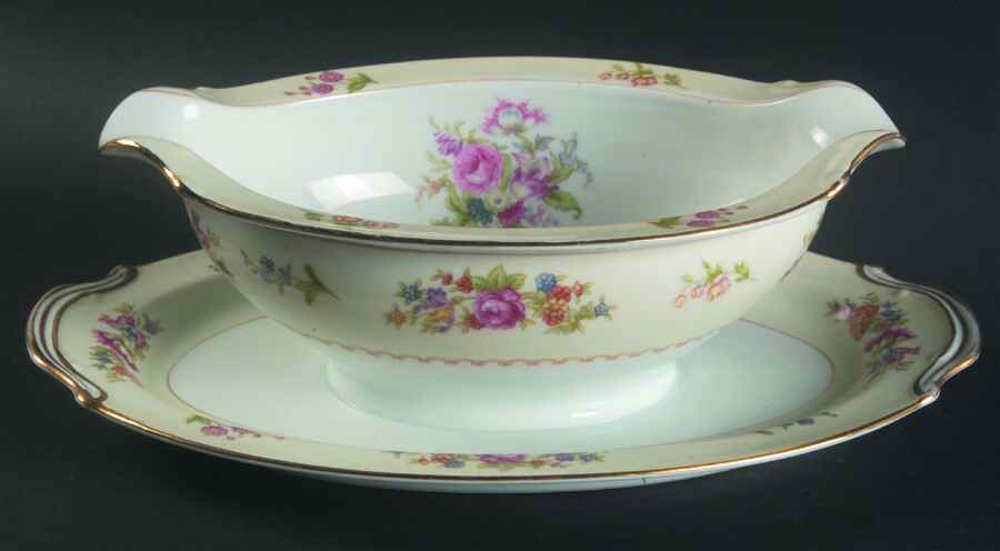 Empire Gravy Boat with Attached Underplate by Noritake-1