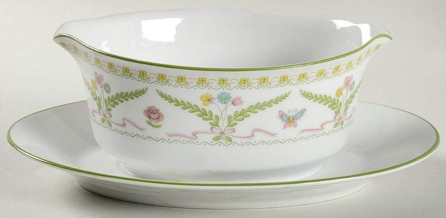 Empire Gravy Boat with Attached Underplate by Noritake-1