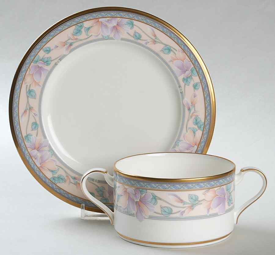 Embassy Suite Cream Soup Bowl & Bread Plate/Saucer Set by Noritake-1