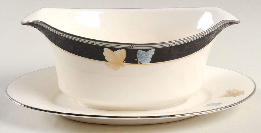 Enchanteur Gravy Boat with Attached Underplate by Noritake-1