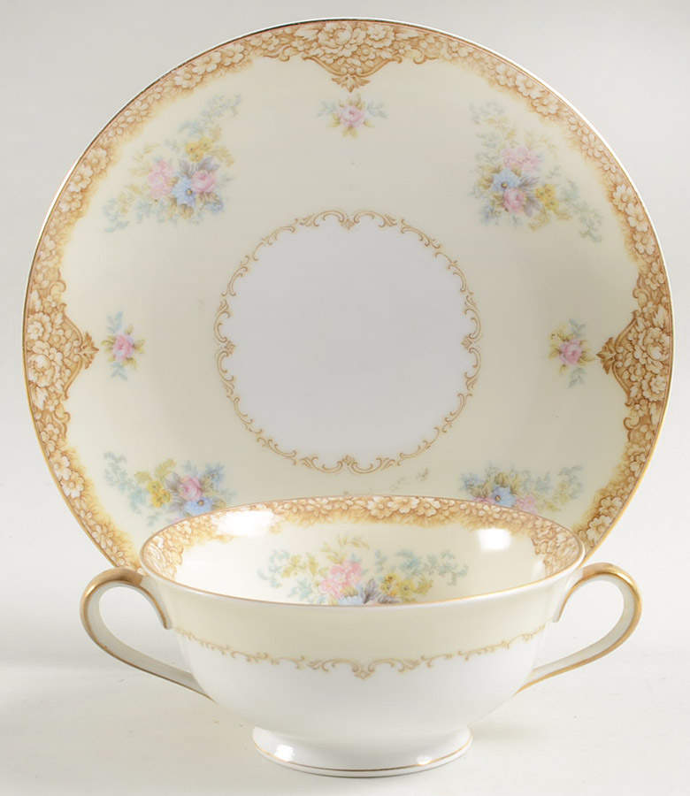 Encina Footed Cream Soup Bowl & Saucer Set by Noritake-1