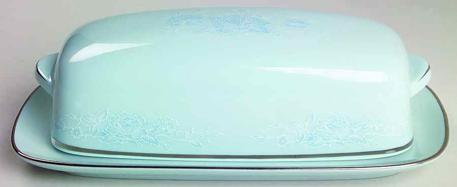 Engagement Blue Green 1/4 Lb Covered Butter by Noritake-1