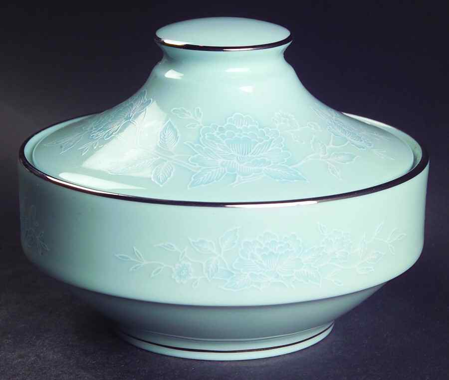 Engagement Blue Green Sugar Bowl & Lid by Noritake-1