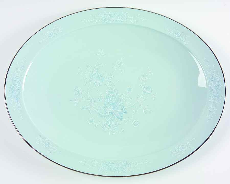 Engagement Blue Green 13" Oval Serving Platter by Noritake-1