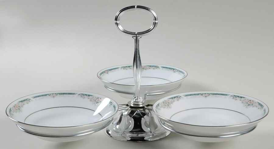 Enhancement 7" x 12" 3-Part Relish & Metal Stand (FR) HC by Noritake-1
