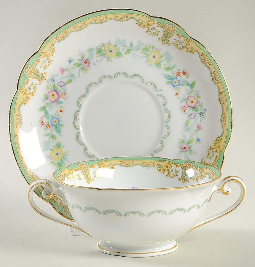 Erda Footed Cream Soup Bowl & Saucer Set by Noritake-1