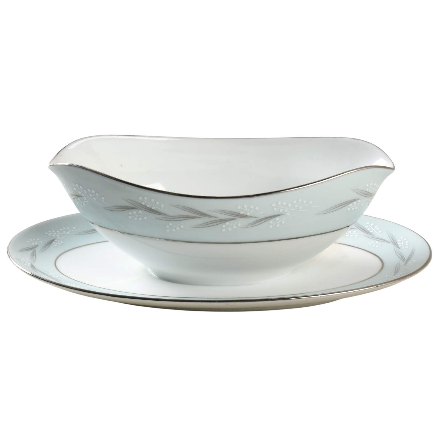 Esmeralda Gravy Boat with Attached Underplate by Noritake-1