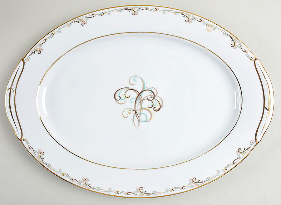 Esteem 13" Oval Serving Platter by Noritake-1