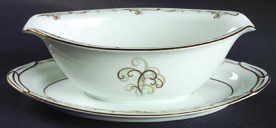 Esteem Gravy Boat with Attached Underplate by Noritake-1