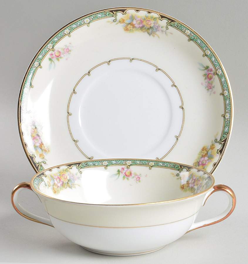 Estelle Flat Cream Soup Bowl & Saucer Set by Noritake-1