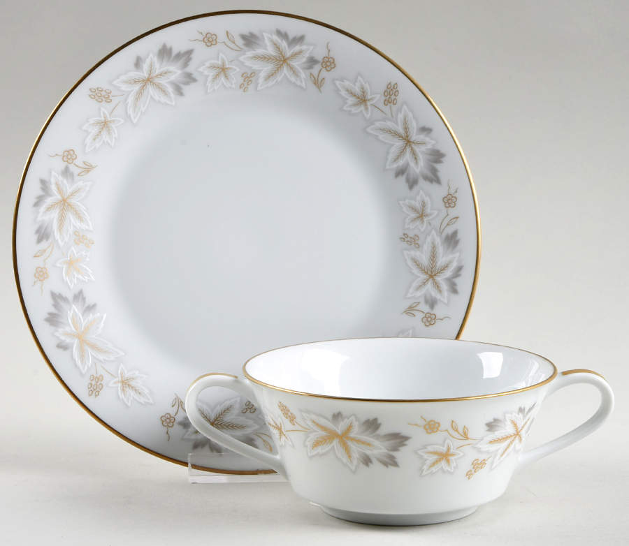 Estrellita Footed Cream Soup Bowl & Saucer Set by Noritake-1
