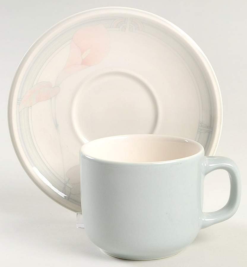Eternal Blush Flat Cup & Saucer Set by Noritake-1