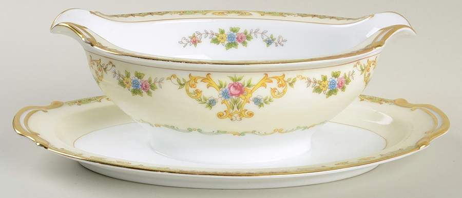 Eureka Gravy Boat with Attached Underplate by Noritake-1