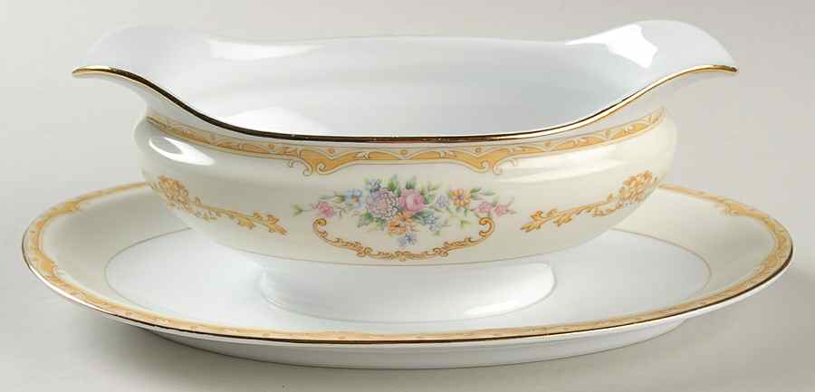 Evana Gravy Boat with Attached Underplate by Noritake-1