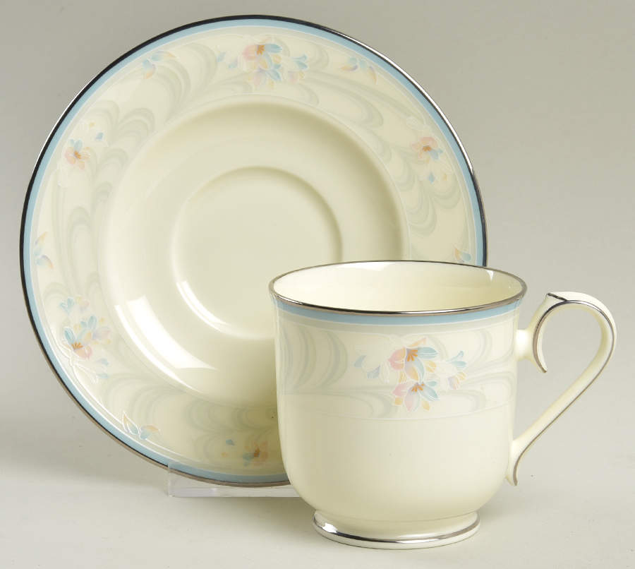 Evermore Footed Cup & Saucer Set by Noritake-1