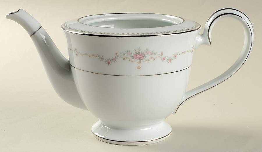 Fairmont (Platinum Trim) Teapot No Lid by Noritake-1