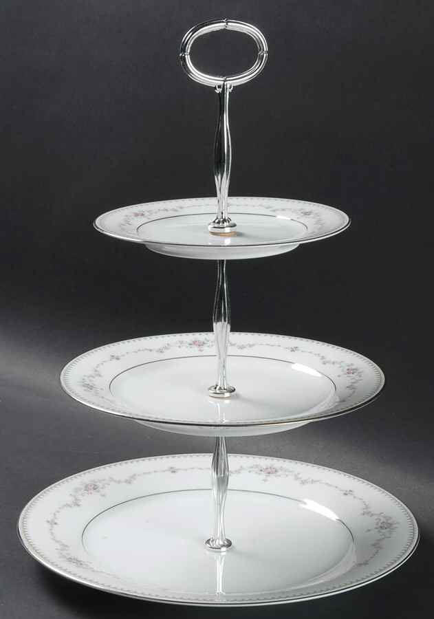Fairmont (Platinum Trim) 3-Tiered Serving Tray (DP, SP, BB) by Noritake-1
