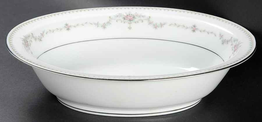 Fairmont (Platinum Trim) 10" Oval Vegetable Bowl by Noritake-1