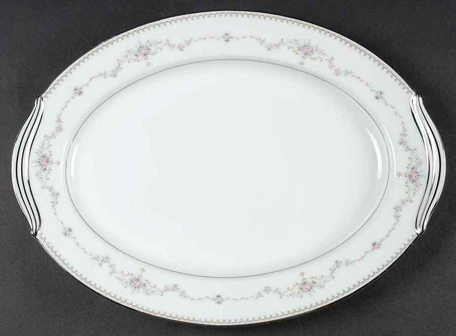 Fairmont (Platinum Trim) 16" Oval Serving Platter by Noritake-1