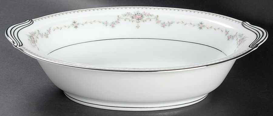 Fairmont (Platinum Trim) 10" Oval Vegetable Bowl by Noritake-1